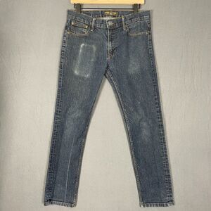 Ring of Fire Jeans Men's 31x28 Blue Denim Dark Wash Distressed Slim Straight Leg